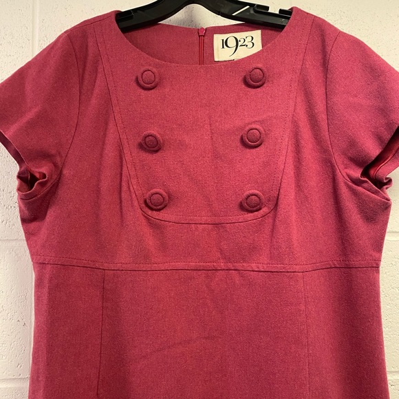 Wallis Pink 70s shift will dress with buttons